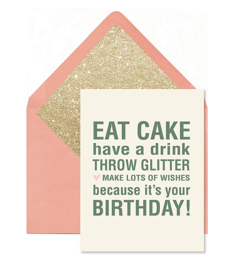 Eat Cake Throw Glitter